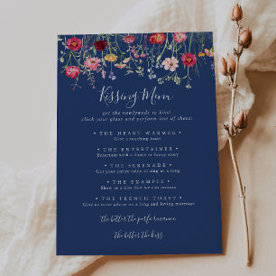 Cartão de Jogo de Menu Boho Wildflower