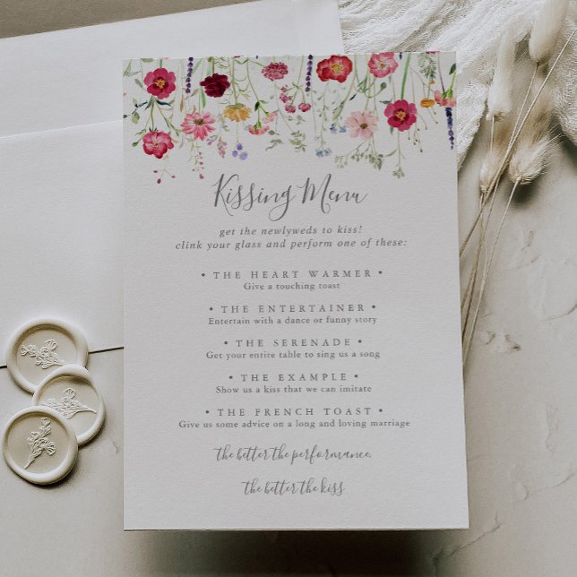 Cartão de Jogo de Menu Simples de Casamento de Flo (Criador carregado)