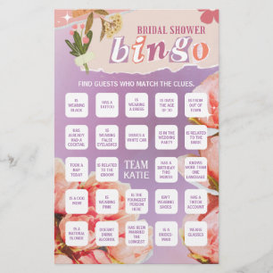 Cartão de Jogo de Papel do Chá de panela Bingo