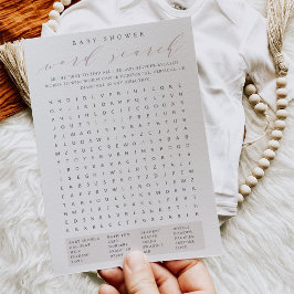 Cartão de Jogo de Pesquisa do Word Chá de fraldas 