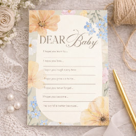 Cartão de Jogo de Previsões Floral Baby, Boho Neut
