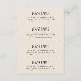 Cartão de jogo de Raffle, Fralda moderna e bonito