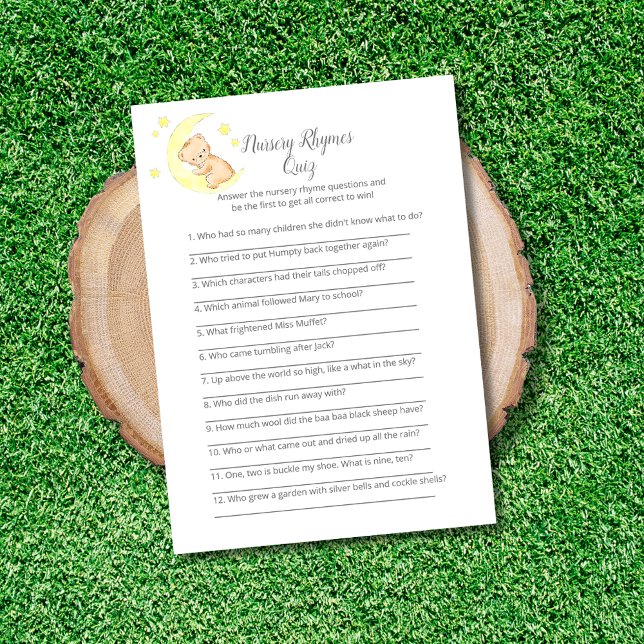 Cartão de Jogo de Rhymes de Nursery Quiz Baby Spri (Criador carregado)