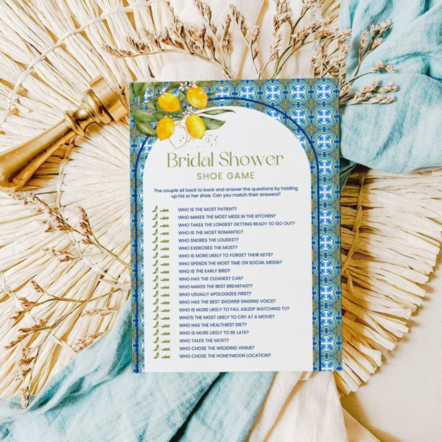 Cartão de Jogo de Sapato para Chá de Noiva de Limã (Criador carregado)