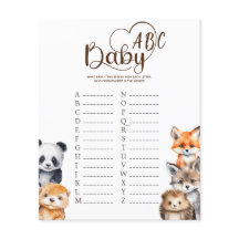 Cartão de Jogo do ABC de Bebês de Animais da Flore