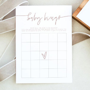 Cartão de Jogo do Chá de fraldas Bingo do Rosa Boh