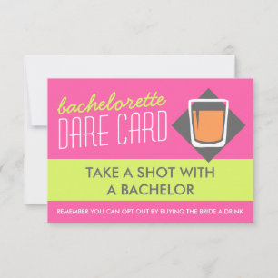 Cartão de jogo do DESAFIO de Bachelorette do
