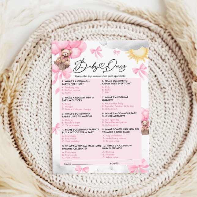 Cartão de jogo do teste do chá de fraldas (Criador carregado)