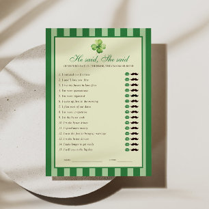 Cartão de Jogo 'Ele Disse Ela Disse' de Trevo List