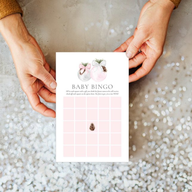 Cartão de Jogo para Bebê de Inverno (Winter Girl Baby Bingo Card)