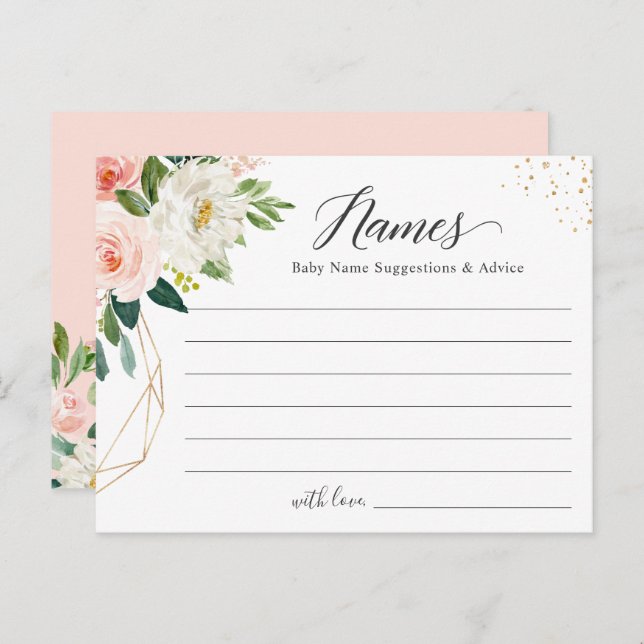 Cartão de Jogo para Chás de fraldas de Sugestão de (Frente/Verso)