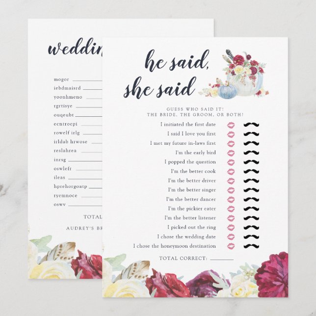 Cartão de Jogo para Chás de panela de Dois Lados d (Frente/Verso)