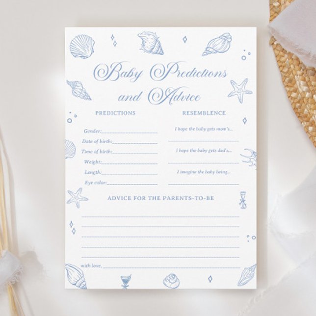 Cartão de Jogo para Previsões de Bebê do Chá de fr (Criador carregado)