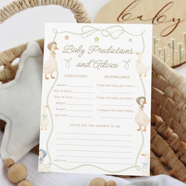 Cartão de Jogo Predicações para Bebês do Chá de fr (Criador carregado)