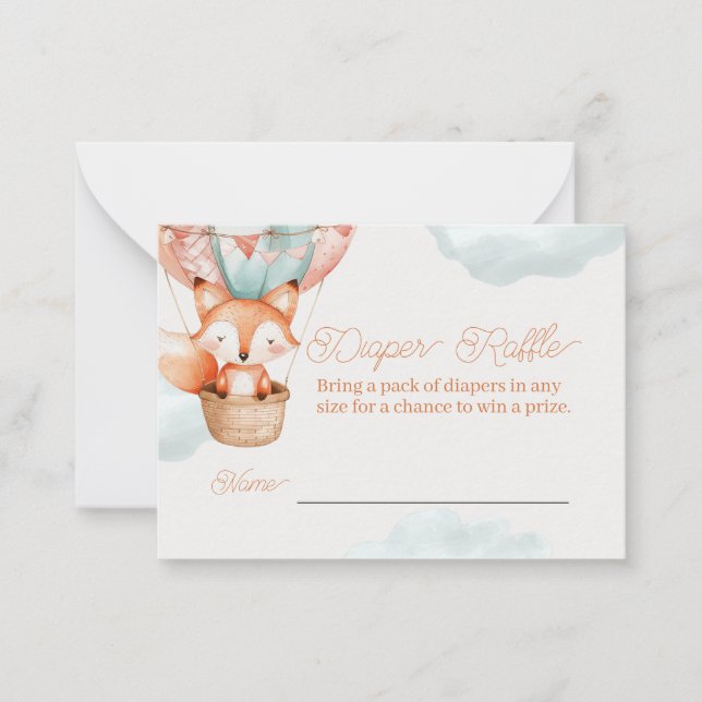 Cartão de Jogo Raffle fralda para Chá de fraldas (Frente)