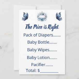 Cartão de Jogo Royal Prince Price is Right
