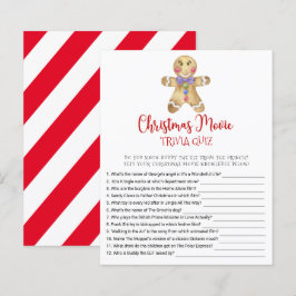 Cartão de jogo TRIVIA QUIZ para filmes de Natal