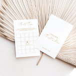 Cartão de Jogos Elegíveis para Chás de panela do B<br><div class="desc">Torne o seu chá de casamento uma grande oportunidade com a nossa coleção de jogos divertidos e interativos. Com seu elegante design branco, esse jogo exude sofisticação e estilo. Reúna seus entes queridos, divida em equipes, e deixe que a competição amigável comece. Projetado para coordenar com a Coleção de Convite...</div>