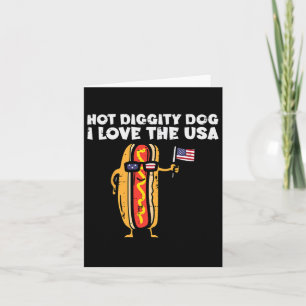 Cartão De julho cachorro-quente Hot Diggity Dog Patriótic