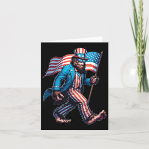 Cartão De julho Camisas Patriótica American Flag Bigfoot