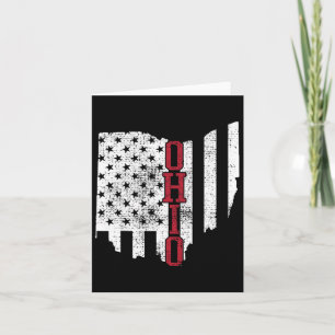 Cartão De Julho Ohio Eua Flag States Vintage