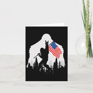Cartão De Julho Shirt Bigfoot Sasquatch Usa Flag American
