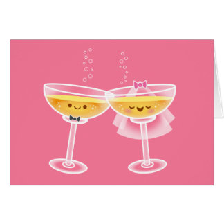Cartão de Kawaii Champagne