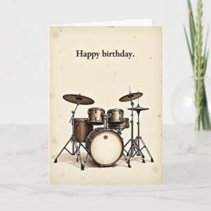 Cartão de Kit de Bateria de Aniversário Ritmo