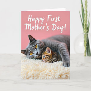 Cartão de Kitten do Primeiro Dia das Mães