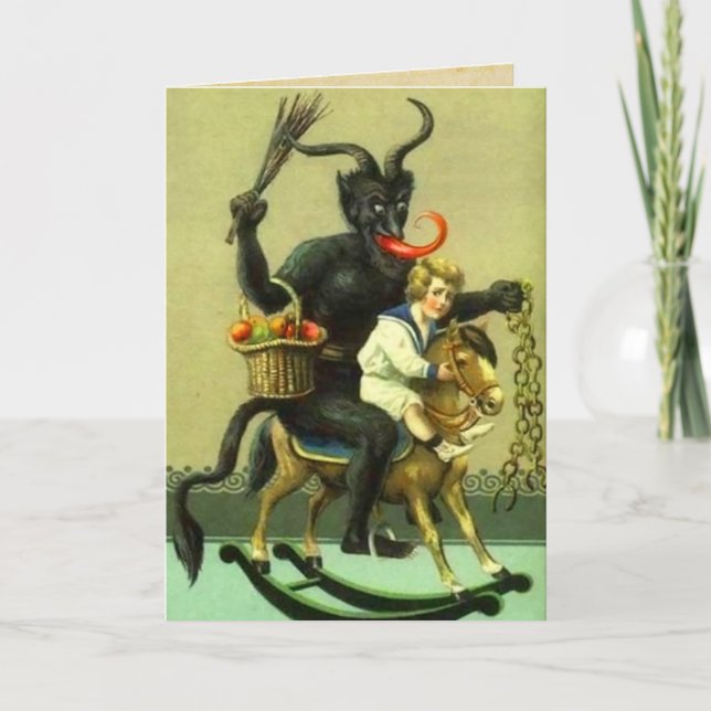 Cartão de Krampus do vintage (Frente)