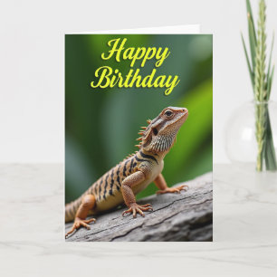 Cartão de Lagarto de Aniversário Selvagem
