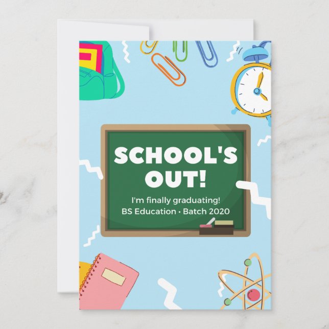 Cartão de lançamento de graduação editável (Frente)