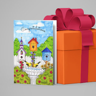 Cartão de lar de aves de amor