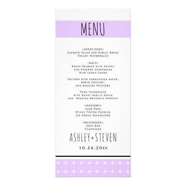 Cartão de lavanda de tipografia desenhada à mão (Frente)