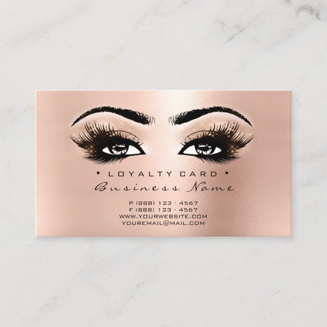 Cartão de Lealdade 6 Belty Salon Lashes Makeup Ros (Frente)