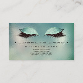 Cartão de Lealdade 6 Belty Salon Makeup Glass Aqua