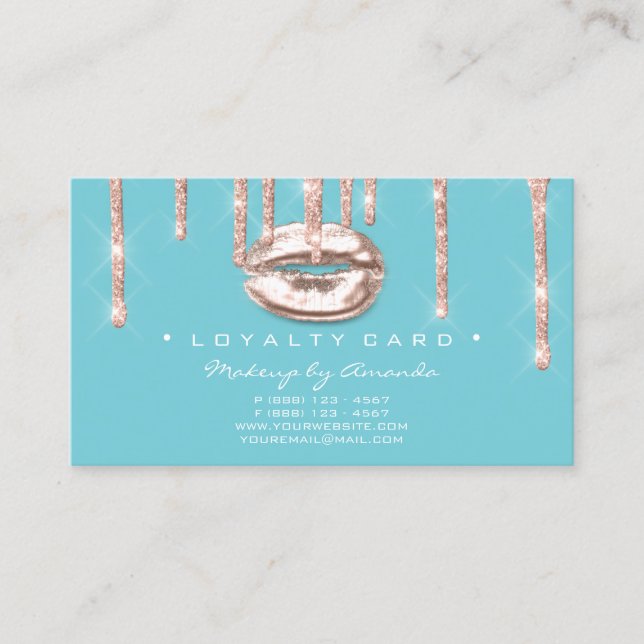 Cartão de Lealdade 6 Punch Makeup Artist Crown Blu (Frente)