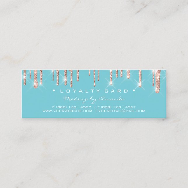 Cartão de Lealdade 6 Punch Makeup Beauty Heart Ros (Frente)