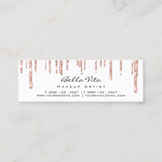 Cartão de Lealdade 6 Punch Makeup Beauty Heart Ros (Frente)