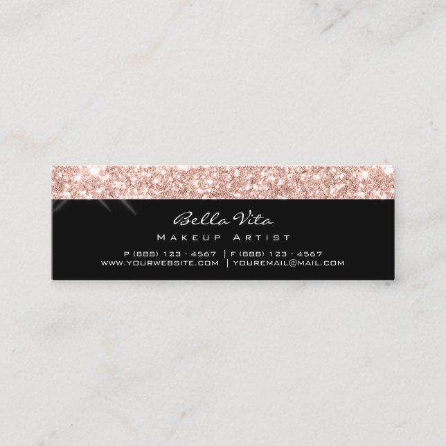 Cartão de Lealdade 6 Punch Makeup Beauty Rosa Blac (Frente)