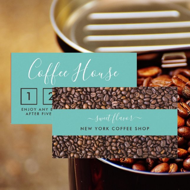 Cartão de Lealdade Compre Café - Fita De Bean Café (Criador carregado)