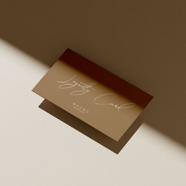 Cartão de Lealdade de Bela bege Elegante Minimalis (Criador carregado)