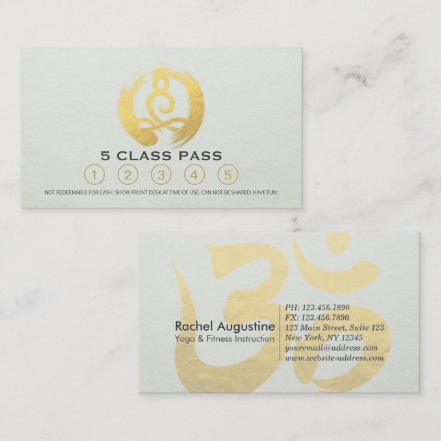 Cartão de Lealdade de Classe de Instrutor de Medit (Frente/Verso)