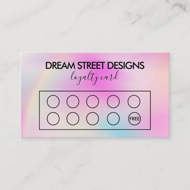 Cartão de Lealdade de Deslocamento de Cores Person (Frente)