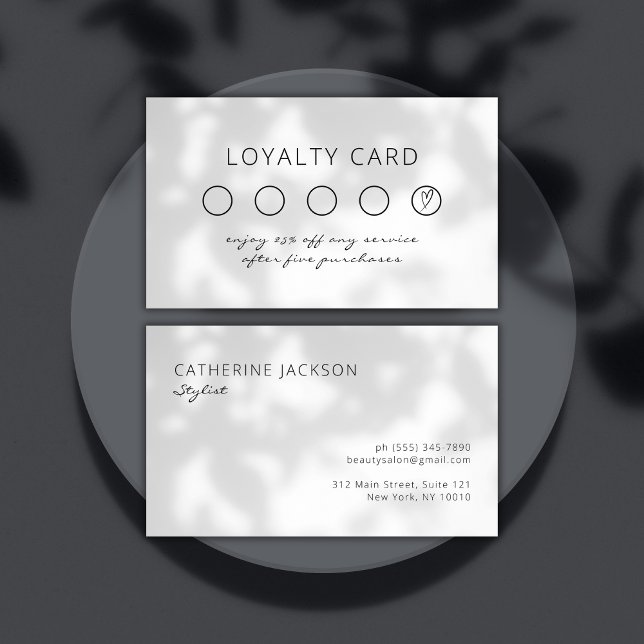 Cartão de Lealdade de Salão de Cartão de Recompens (Elegant Customizable Loyalty Card Template – Minimalist Reward Card for Small Business)