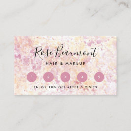 Cartão de Lealdade de Script de Cor de Água Amarel