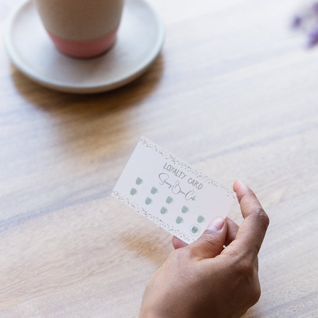 Cartão de Lealdade Quirky Retro Compro Café (Criador carregado)