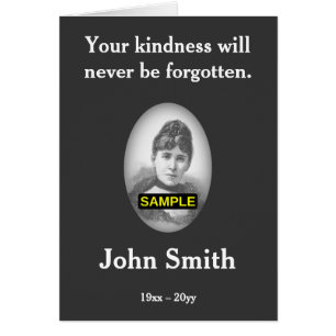 Cartão De Lembrança Enlutado E Subjugado, Com Foto