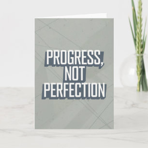 Cartão de letra de bloco retrô "Progresso, não per