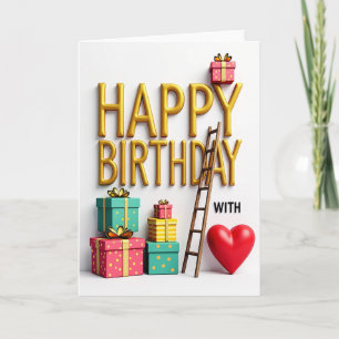 Cartão de Letras de Aniversário Doce